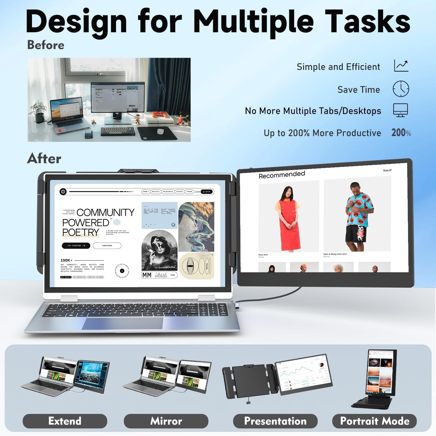 KEFEYA ノートパソコン画面エクステンダー Amazon.com: KEFEYA Laptop Screen Extender, 15.6